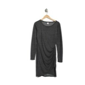 XL Melrose and Market bodycon long sleeved ruched side dress charcoal NWT